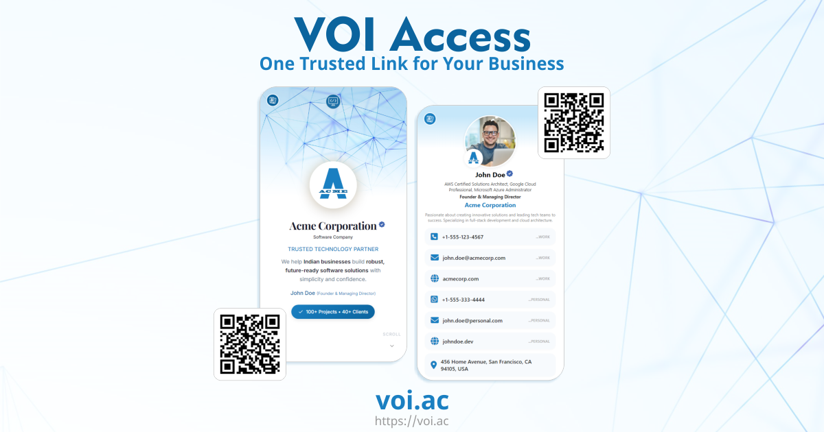 VOI Access | The Premium Digital Identity for Traditional Businesses